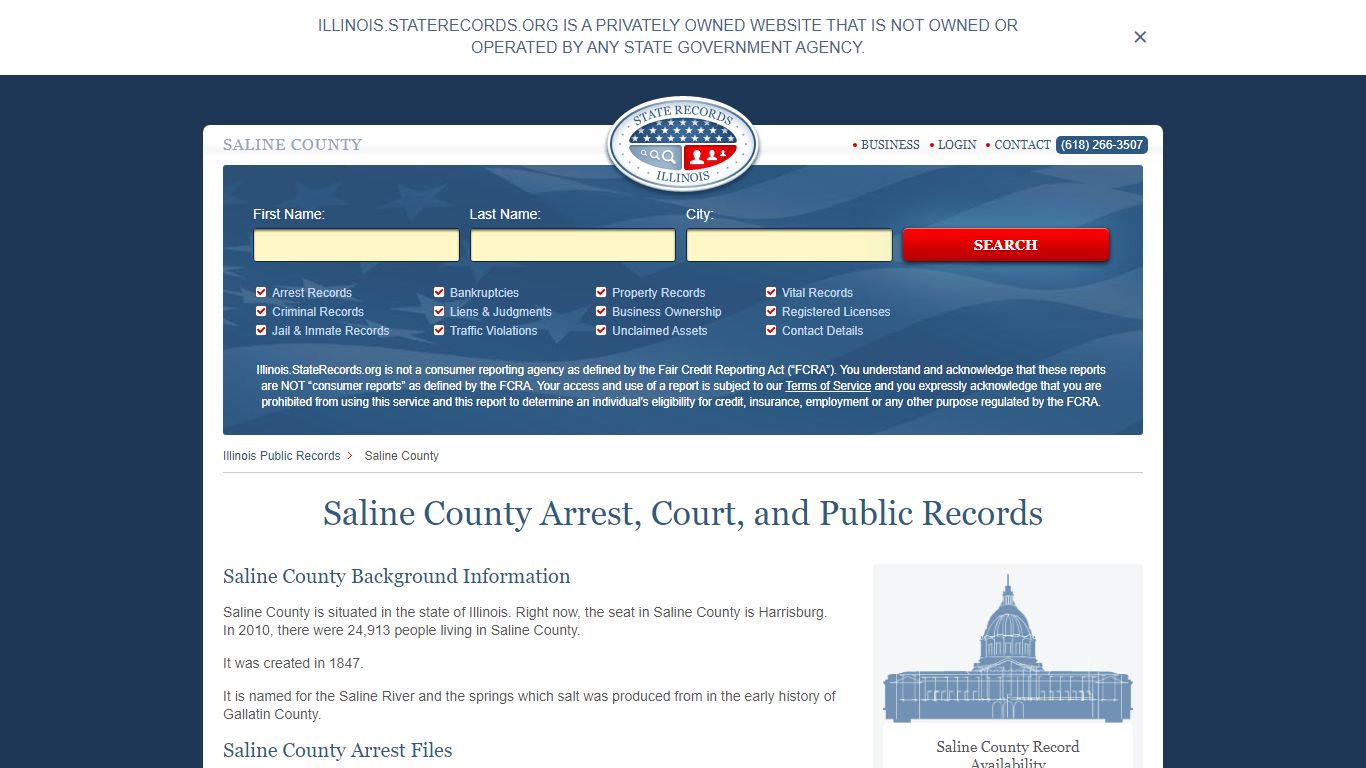 Saline County Arrest, Court, and Public Records